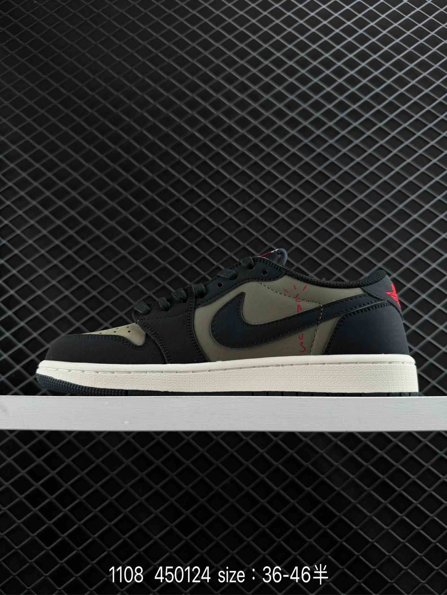fragment design x Travis Scott x Nike Air Jordan 1 Low OG SP”Black/Green Toe“